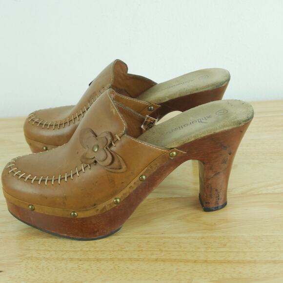 Vintage Size 7 Y2K Clogs Chunky Heel Platform Mules Boho Xhilaration Chunky Stud - Picture 5 of 11